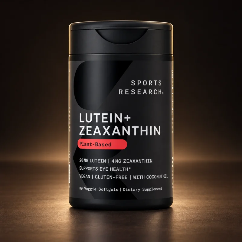 Sports Research Luteína + Zeaxantina con aceite de coco orgánico, 30 PlantGels